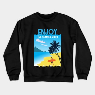 Summer Full Of Surfing Crewneck Sweatshirt